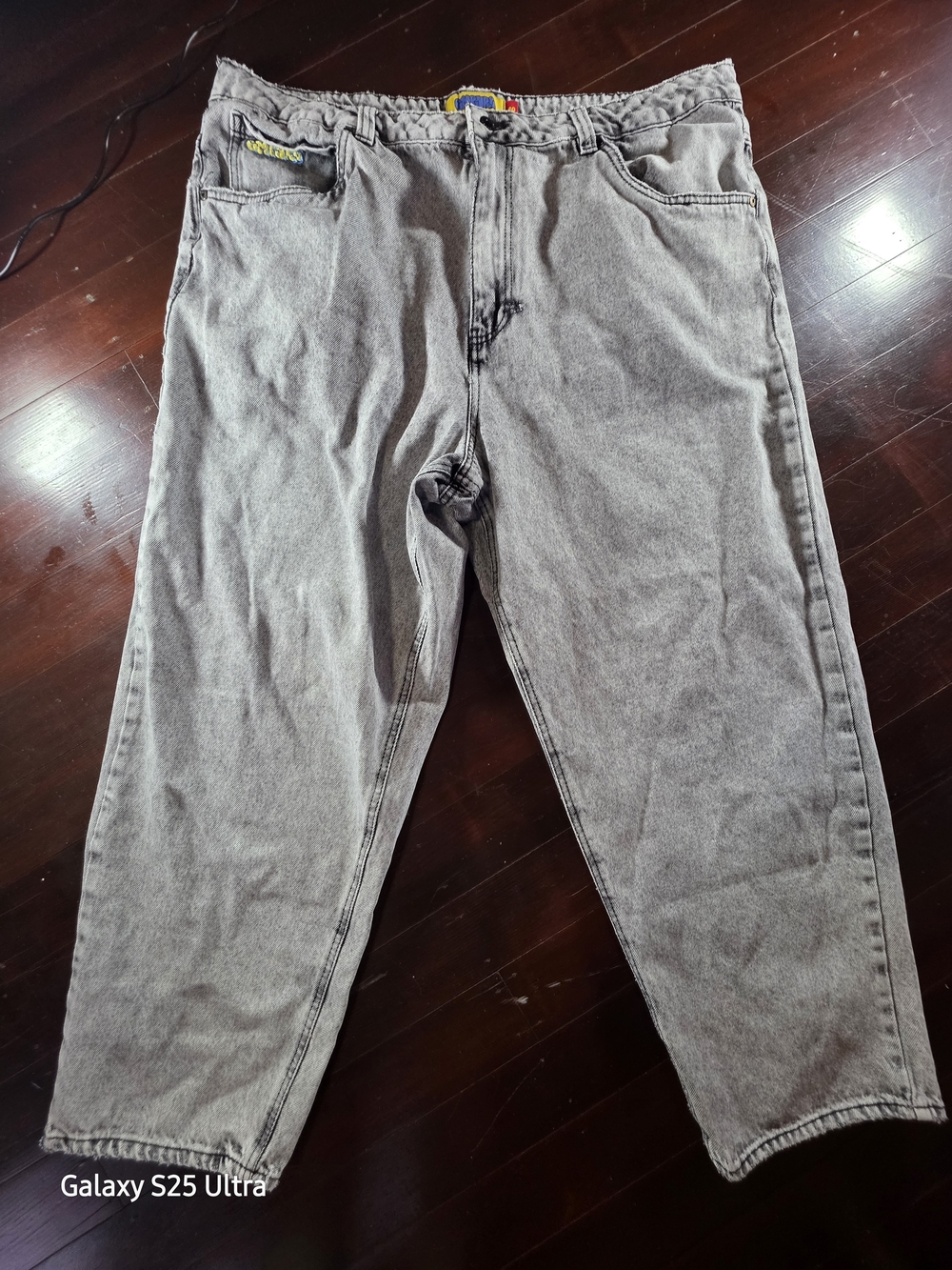 Empyre Baggy Skate Jeans Men's 40 Gray Acid Wash Y2K Loose Fit 100% Cotton